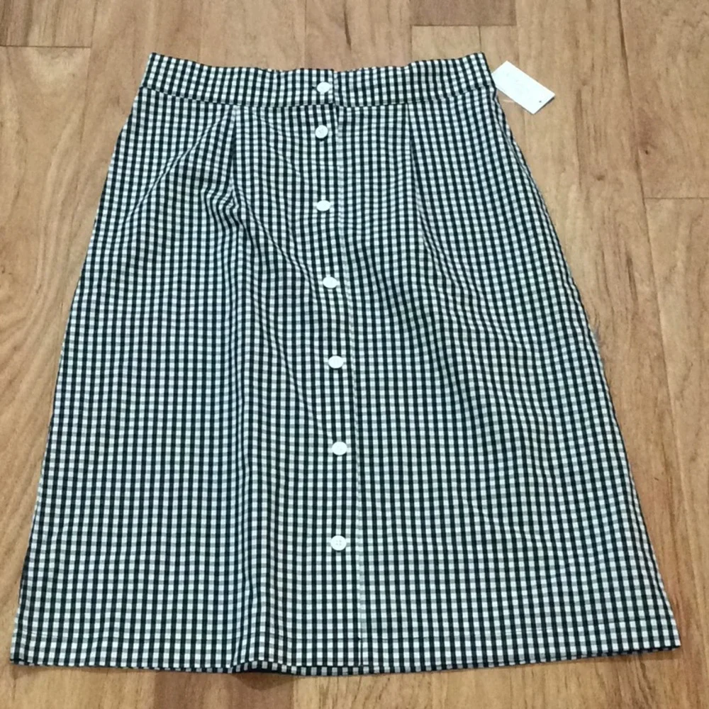 Gingham Black and White Skirt - Picture 2 of 6